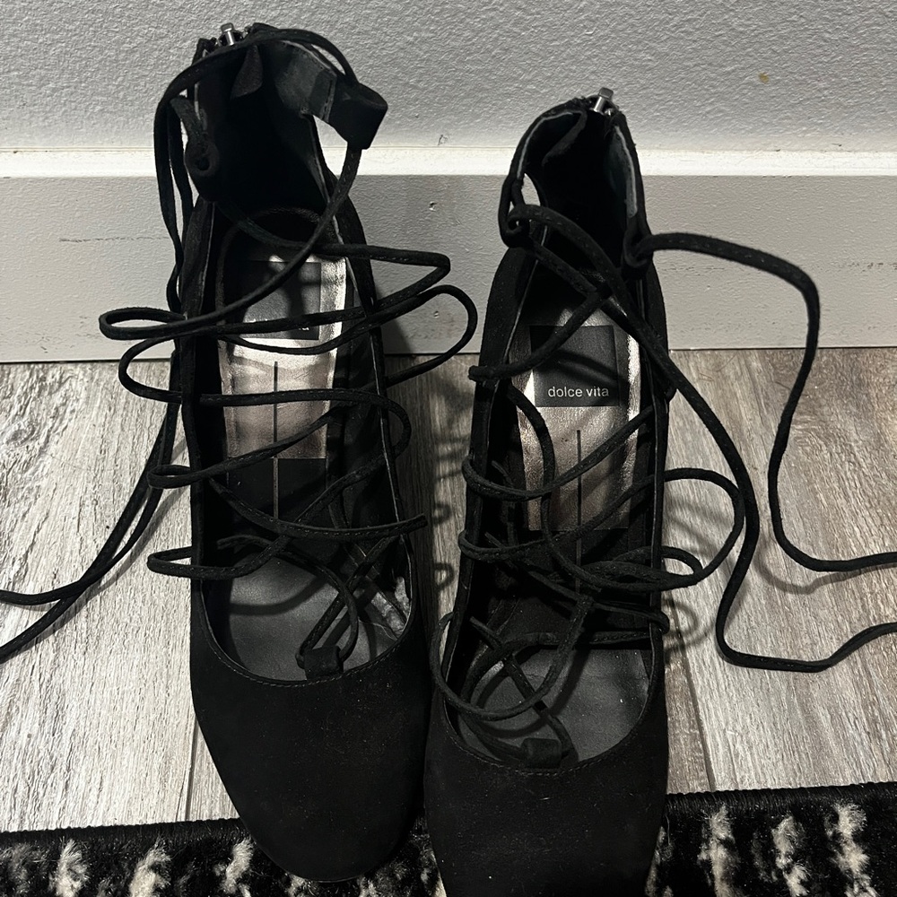 Dolce Vita Black Lace-Up Boots for Women